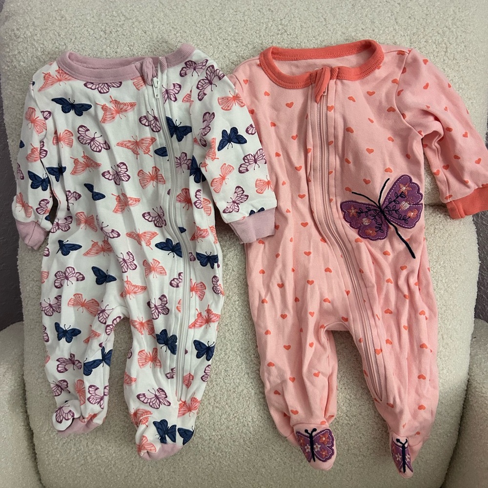 2 pack baby girl footsies